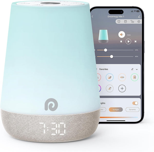 Sound Machine Baby - White Noise Machine for Baby Sleeping with Baby Nursery Night Light, 34 Soothing Sounds, Nap Timer, Smart Control, Alarm Clock for Baby Kids Gift - Baby Elephant Theme