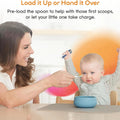 Pre-Spoon Gootensils Self Feeding Baby Spoons 2 Pack, Blue/Orange