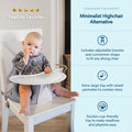 Baby Floor Seat Booster Chair for Sitting up with Removable Tray for Meals and Playtime, Developed with Physiotherapists for Safe and Healthy Hip Development and Posture, Made in Canada (Grey)