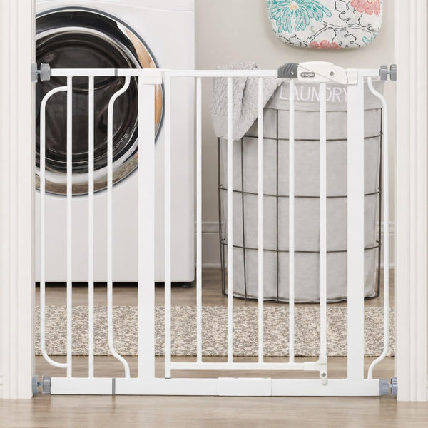 Easy Step 38.5-Inch (97.75Cm) Extra Wide Baby Gate, Award Winning Brand, Includes 6-Inch (15.25Cm) Extension Kit, 4 Pack Pressure Mount Kit and 4 Pack Wall Mount Kit