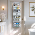 5 Tier 1Pc over the Door Organizer with Clear PVC Windows, Grey