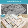 18 Pack Drawer Organizer for Clothes, Underwear Organizer, Grey