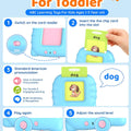 Talking Flash Cards for Toddlers 1-3, Upgraded 248 Sight Words Montessori Speech Therapy Toy, Autism Sensory Educational Learning Toys, Birthday Gifts for Boys Girls (Blue)