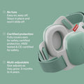 Muffy Baby Comfort - Baby Ear Protection Noise Cancelling - CE & ANSI Certified - Unique Headband for Safe Fit & Comfort - Multi-Adjustable for Ages 3-48 Months - 24Db Sound Reduction, Green