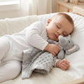 Elephant Security Blanket Grey Soft Baby Lovey Unisex Lovie Gift for Toddler 16 Inch