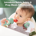 Baby Fruit Food Feeder & Mini Freezer Nibble Tray Combo, Breastmilk Popsicle Molds for Baby Cooling Relief, BPA Free Silicone Feeder for Safe Infant Self Feeding, 4 Month+ (Pea Green)