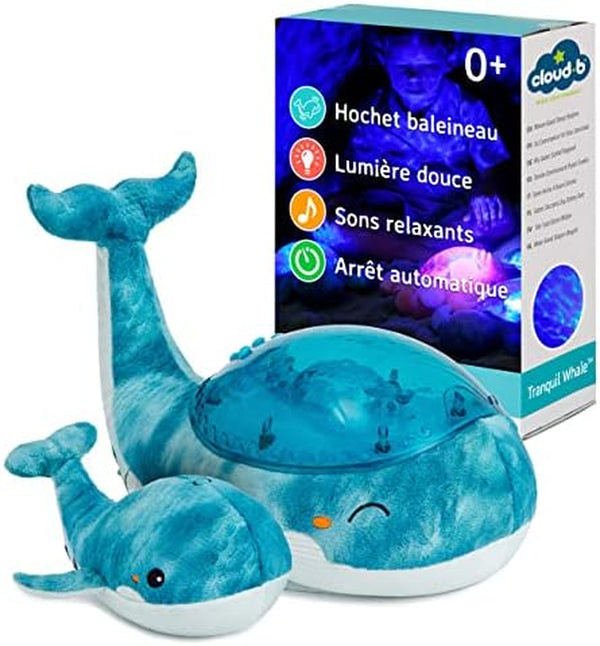 Ocean Projector Nightlight with White Noise Soothing Sounds | Adjustable Settings and Auto-Shutoff | Tranquil Whale™ Family - Blue