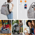 Baby Diaper Bag, Backpack with Changing Table, Insulated Pacifier Case, Multifunctional Waterproof Travel Diaper Bag
