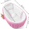 Inflatable Baby Bathtub, Portable Travel Baby Bath Tub Toddler Bathtub with Air Pump, Foldable Non-Slip Shower Basin Mini Air Swimming Pool for Newborn (Pink)