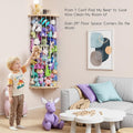 Stuffed Animal Storage Wood Corner Toy Plush Storage Hammock Hanging Storage Net, Toy Organizer Shelf for Nursery Playroom Bedroom Kid Room
