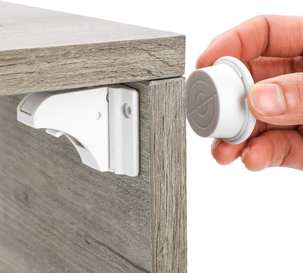 Safety Locks, Magnetic Safety Locks, Invisible Safety Latch Lock for Cupboard, Cabinet and Drawer, Child Proof, Easy to Install Kit, with Extra 3M Adhesive Tapes,10 Locks 2 Keys