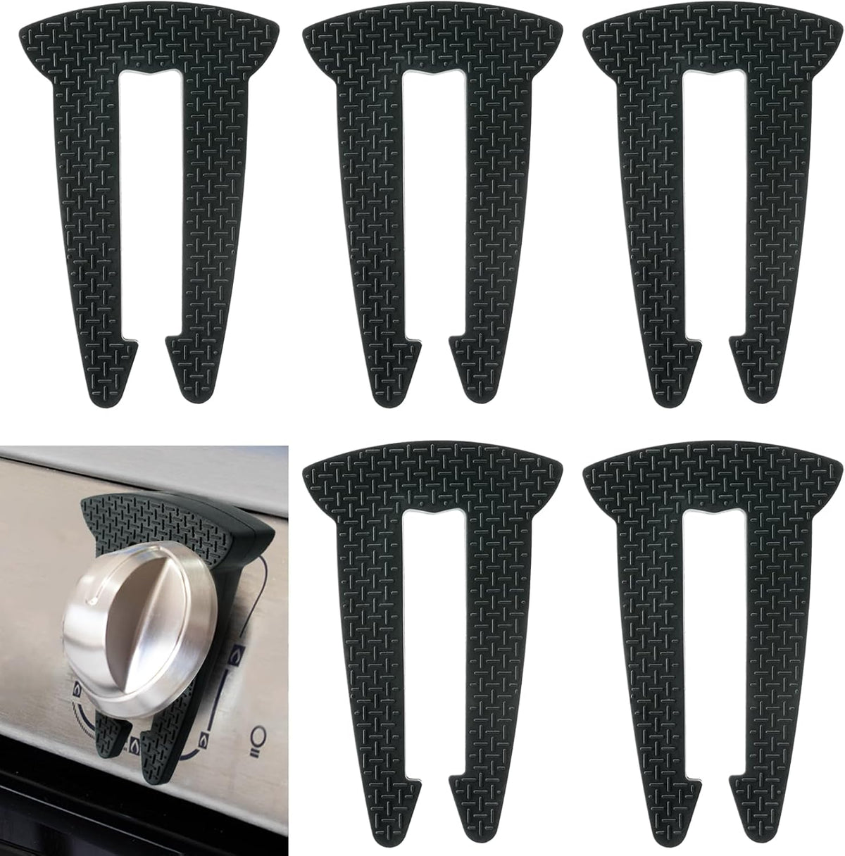 5-Pack Gas Stove Knob Locks for Toddler Safety, Durable Design Knob Safety Covers, Child Proof Oven Knob Locks, Prevent Accidental Touch(Black)