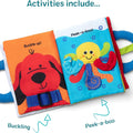 K’S Kids My First Activity Book, Soft Cloth Baby Book with Infant Toys—Puppets, Crinkles, Buttons, Buckles & Clock, Machine Washable Montessori Baby Toys for Kids 0–24 Months