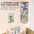 Stuffed Animal Storage Wood Corner Toy Plush Storage Hammock Hanging Storage Net, Toy Organizer Shelf for Nursery Playroom Bedroom Kid Room