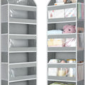5 Tier 1Pc over the Door Organizer with Clear PVC Windows, Grey