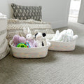 5-Piece Rectangle Storage Basket Set - Cotton Rope Woven Baskets for Organizing! Small Basket for Montessori, Baby Nursery, Dog Toy Baskets, Cat Toy Box, Bathroom Organization Bin