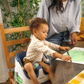 Baby Base 2-In-1 Booster Feeding and Floor Seat with Self-Storing Tray - Night Sky