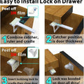Upgraded Magnetic Cabinet Locks (32Locks and 6 Keys) Baby Proofing Magnetic Safety Locks with Strong Adhesive, One Minute Fast, Easy and No Drill Installation …