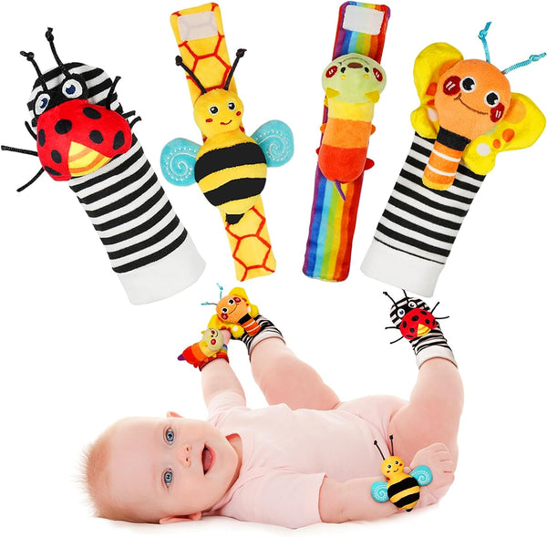 Baby Rattle Socks and Foot Finder Set for 0-12 Months