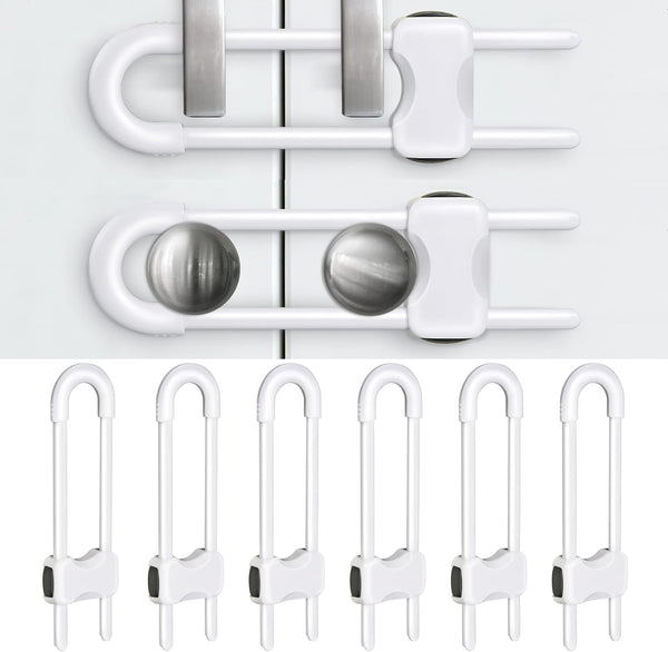Baby Proofing Cabinets,Cabinet Locks for Babies,6 Pack,White