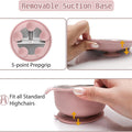 Stainless Steel Kids Plates and Bowls Set with Suction - (Pink)
