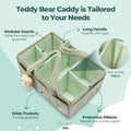 Baby Diaper Caddy Organizer, Baby Organizers and Storage for Changing Table, Babies Shower Gift Basket for Boy &Girl, Nursery Essentials Car Caddy Organizer with Handle, Green Diaper Basket