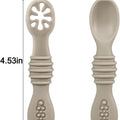 Silicone Baby Spoons Self Feeding 6 Months| 6 Pack Baby Feeding Spoons| Toddler Infant Led Weaning Spoon| Kid Spoon Ustensile Bebe (Beige/Tan/Brown)