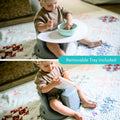 Baby Floor Seat Booster Chair for Sitting up with Removable Tray for Meals and Playtime, Developed with Physiotherapists for Safe and Healthy Hip Development and Posture, Made in Canada (Grey)