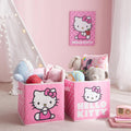Hello Kitty Set of 2 Durable Storage Cubes with Handles, 10"X10"X10" Cubes