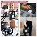 Mini Diaper Clutch Bag with 2 Pcs Reusable Wipes Dispensers, Black