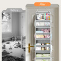 5 Tier 1Pc over the Door Organizer with Clear PVC Windows, Grey