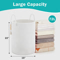 Cotton Rope Laundry Hamper Basket, 72L Tall Woven Clothes Hamper