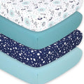 Baby Crib Sheets 4-Pack for Girl or Boy - Soft, Oval & Fitted Baby Girls or Boys Crib Sheet, Rectangle, Fitted Covers, Halo Mattress - Space