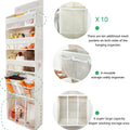 Door Hanging Storage Organizer,With 3 Bins 1 Movable Baby Diaper Caddy,1 Large Capacity Diaper Stacking Storage Organizer,10 Side Pockets,Bedroom Door Storage for Nursery Baby Essentials. (Beige)