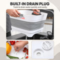 Collapsible Baby Bottles Wash Basin, Foldable Wash Tub with Drain Plug for Infant Essentials, Bottles, Breast Pump, Kitchen, Camping, and Travel Use