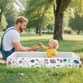 Portable Foldable Toddler Travel Cot – Air Layer Fabric Soft Foam Floor Cushion with Raised Sides, No Assembly, Washable Cover, Cream