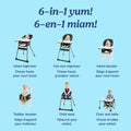Table2Table LX 6-In-1 Highchair, High Chair & Booster Seat for Babies, Toddlers and Big Kids, Asteroid