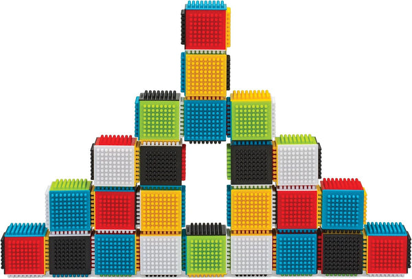 Press & Stay Sensory Blocks, Developmental Activity Blocks, 24-Piece Multicolor Stacking Toy Set for Babies & Toddlers 12 Months+