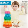 Baby Spinning Stacking Toy – Stacking Toy for Babies Autism Toys Spiral Stacker Toy Rainbow Spinning Wheel Toy for Focus, Dexterity, Brain Development,Interactive Learning Birthday Gift