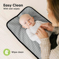 Portable Diaper Changing Pad, Easy Wipe Clean, 25X13 (Black Geo)