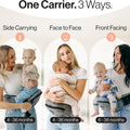 Safety-Certified Hip Carrier for Babies & Toddlers: Machine Washable Child Waist Seat for One Hand Support with Multi-Pocket Storage (23”-44” Waist, Holds Kids 0-3 Yrs up to 45Lbs) – Grey