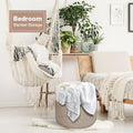 Large Woven Basket 15.8X13.8In, Cotton Rope Baskets Living Room, Laundry Basket, Toy Bin, Decorative round Baskets Storage Organization for Blanket Throw Decor - White Brown