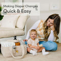 Baby Diaper Caddy Organizer, Nursery Basket, Cream Corduroy