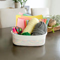 5-Piece Rectangle Storage Basket Set - Cotton Rope Woven Baskets for Organizing! Small Basket for Montessori, Baby Nursery, Dog Toy Baskets, Cat Toy Box, Bathroom Organization Bin