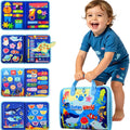 Toddler Busy Board - Montessori Toys for Toddler Boy Girl Birthday Gift, Educational Learning Sensory Busy Book for Toddlers Boys, Toddlers Activities Travel Toys for Airplane Car