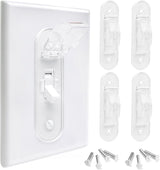 Child Proof Light Switch Guards, Tamper-Resistant Cover Protects against Accidental Switching by Kids and Adults, Easy Adult Access, Fits Standard Toggle Switches (Clear, 4-Pack)