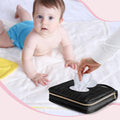 Mini Diaper Clutch Bag with 2 Pcs Reusable Wipes Dispensers, Black