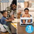 Baby Base 2-In-1 Booster Feeding and Floor Seat with Self-Storing Tray - Night Sky