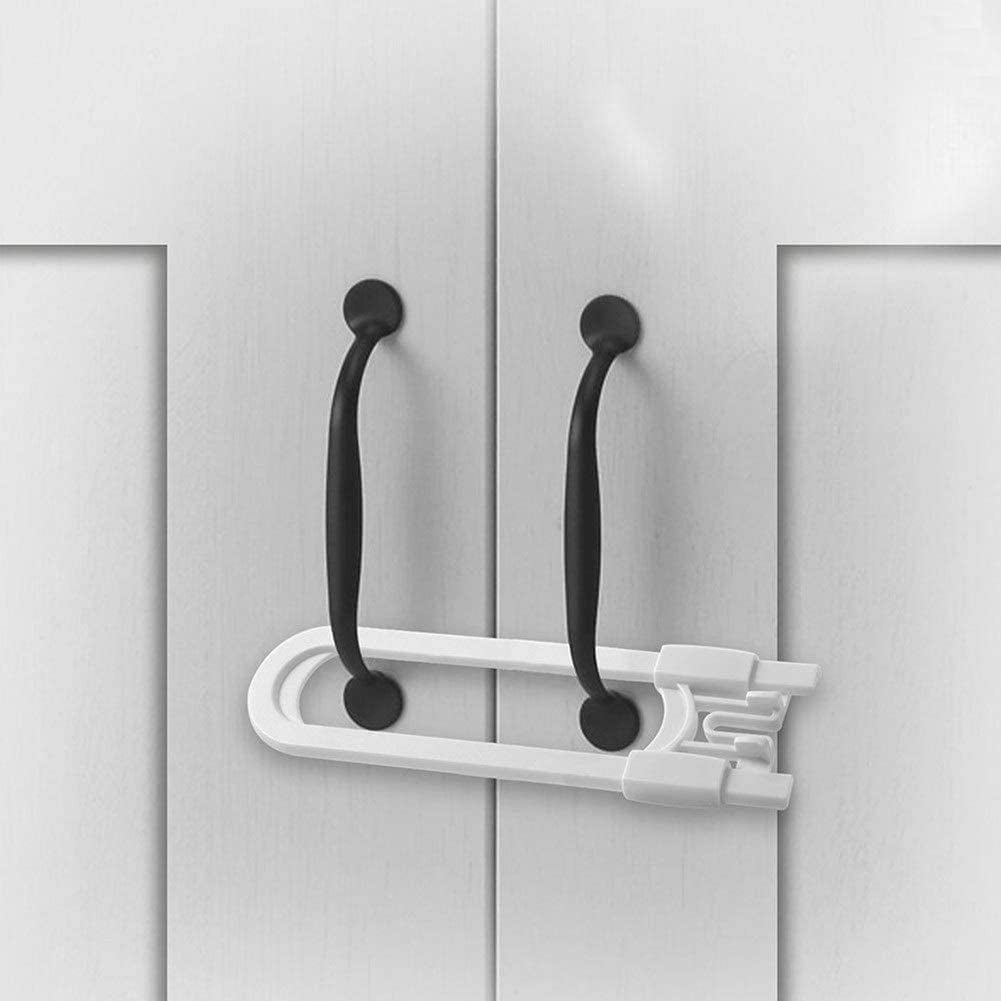 [6 Packs]  Sliding Cabinet Locks Child Safety,Great for Baby Proofing for Both Cabinet Knob and Cabinet Handle,Proof Your Kitchen,Bathroom,Storage Door,Easy Install without Drilling or Adhesive