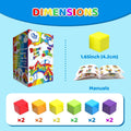 Magnetic Building Blocks, 1.65 Inch Large Magnetic Stacking Cubes for Toddlers, Sensory & Montessori Toys for Boys & Girls 1 2 3 Years Old (12 PCS)